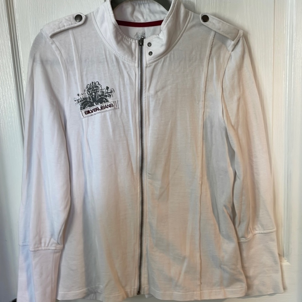 Silver jeans jacket sz Lg